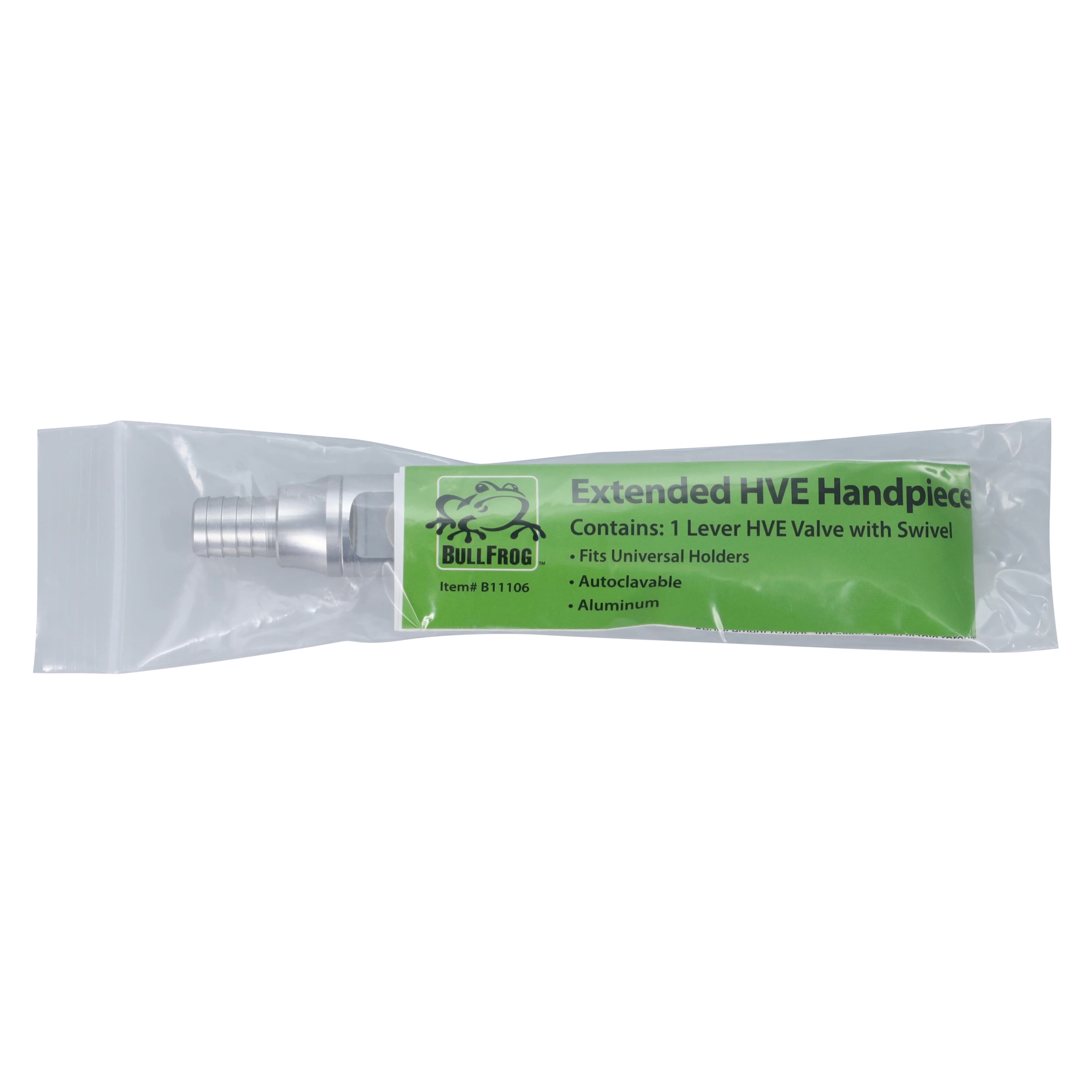Bull Frog Classic Extended HVE Handpiece with 1/2" Swivel Adapter, Autoclavable Aluminum, B11106 thumbnail 5