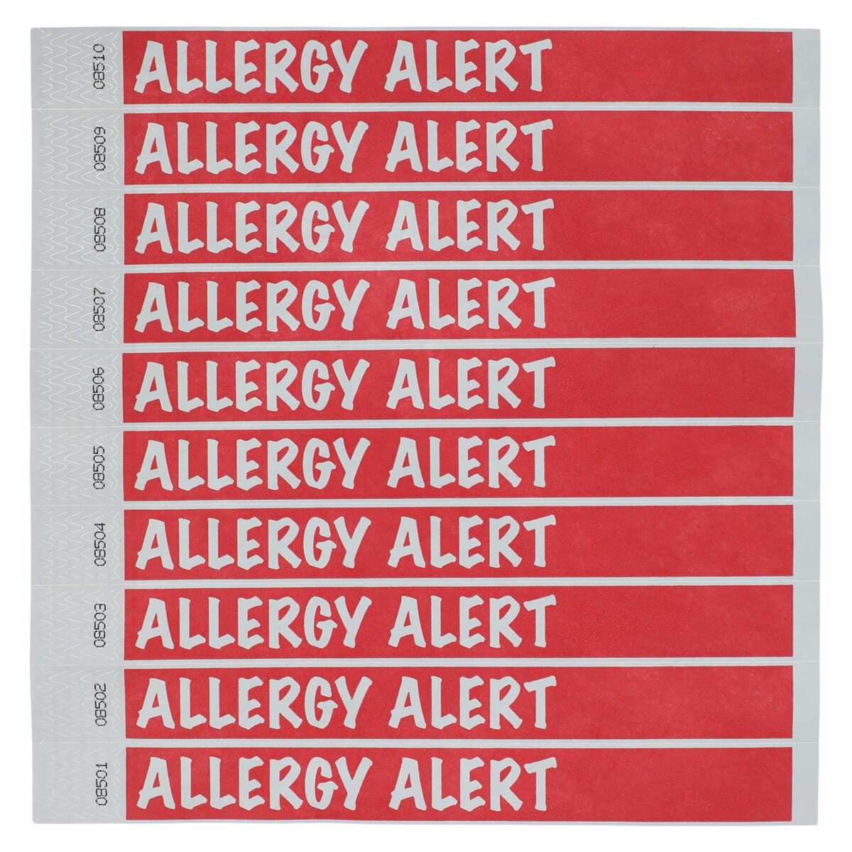 Medline Tyvek Allergy Alert Wristband, Adhesive Closure, Red, 13 in, 500/Box thumbnail 2