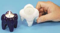 Hager Worldwide Blue Mira Molar Shaped Candle Holder, 3" x 3" x 3", 1 Each - Blue Mira Molar Shaped Candle Holder - Image 1