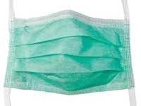 Precept Surgical Mask with Anti-Fog Adhesive Tape, Green, Disposable, Non-Latex, ASTM F2100 Level 1, 300/Case - Tape Anti Fog f/Surg Mask - Image 1