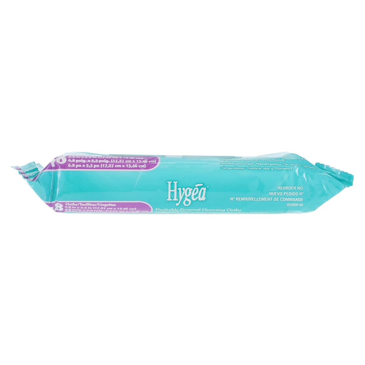 PDI Hygea Flushable Personal Cleansing Cloths, Aloe & Vitamin E, Light Fresh Scent, 5.3" x 6.8", 48/Pk, A500F48 thumbnail 2