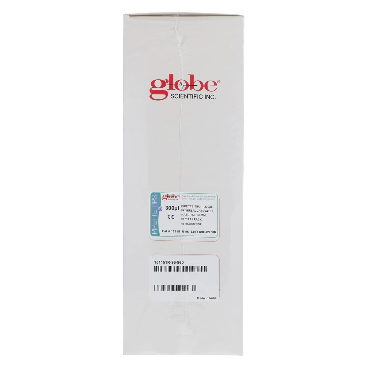 Globe Scientific Universal Pipette Tips, 1-300 µL, Graduated, Non-Sterile, Racked, 10 x 96/Case thumbnail 2