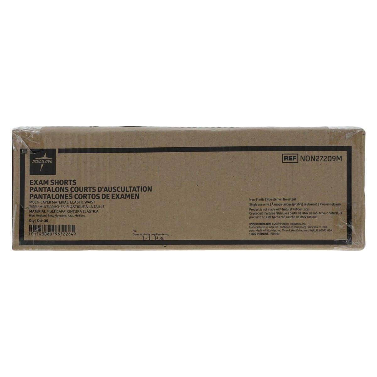 Medline Exam Shorts, Polypropylene SMS, Blue, Medium, Disposable, 30/Case thumbnail 3