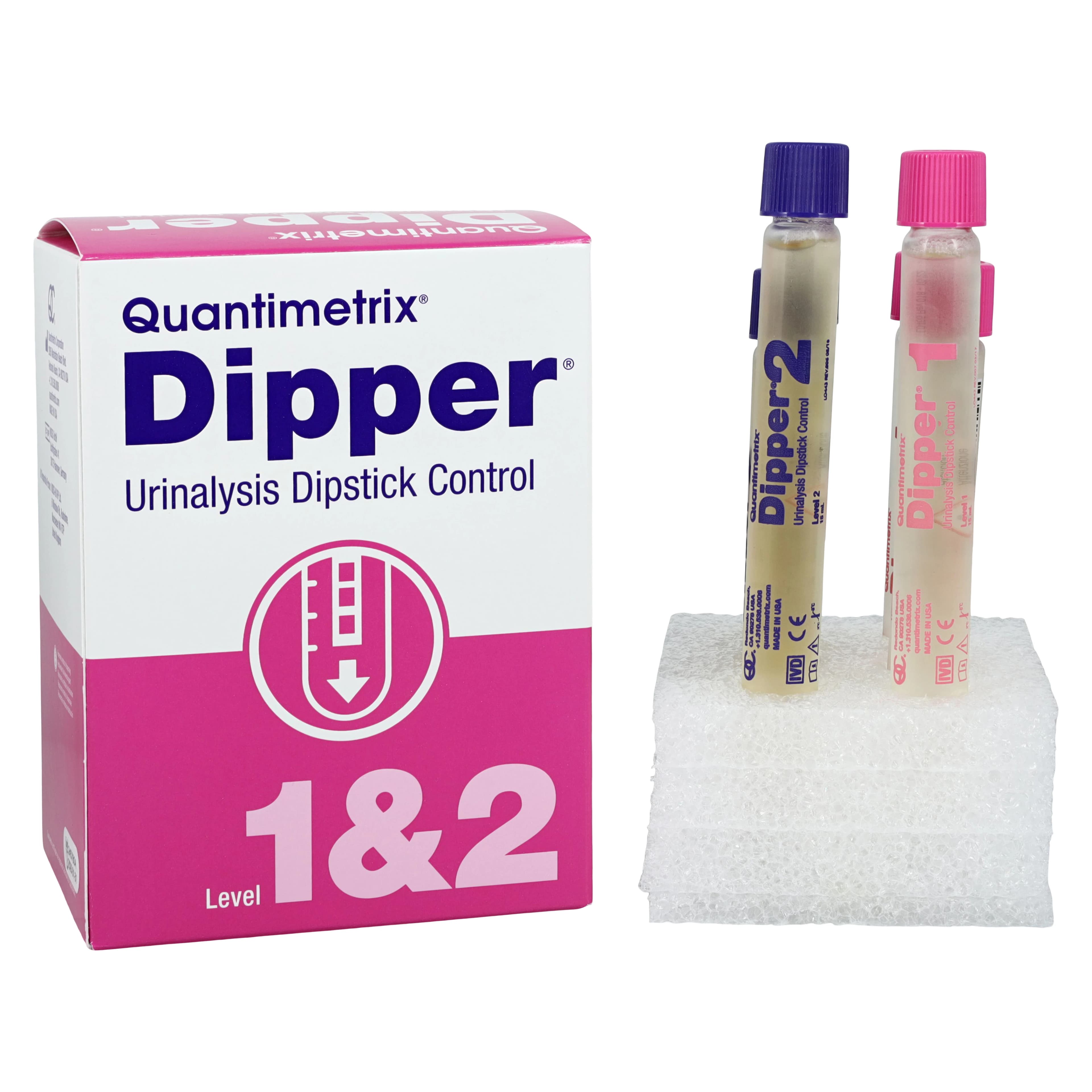 Quantimetrix Dipper Urinalysis Dipstick Control Level 1 & 2, 6 x 15 mL, 6/Box thumbnail 2