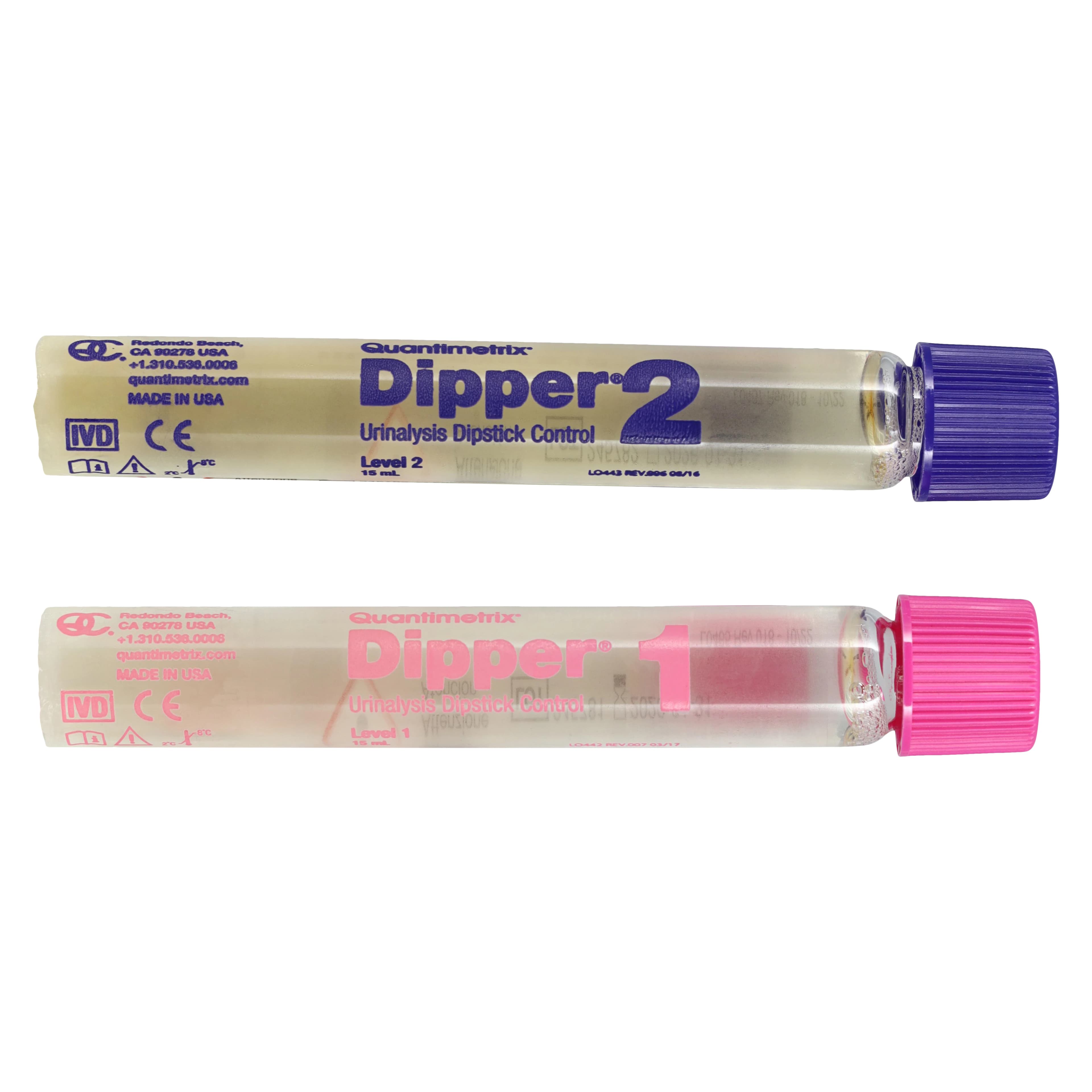 Quantimetrix Dipper Urinalysis Dipstick Control Level 1 & 2, 6 x 15 mL, 6/Box thumbnail 3
