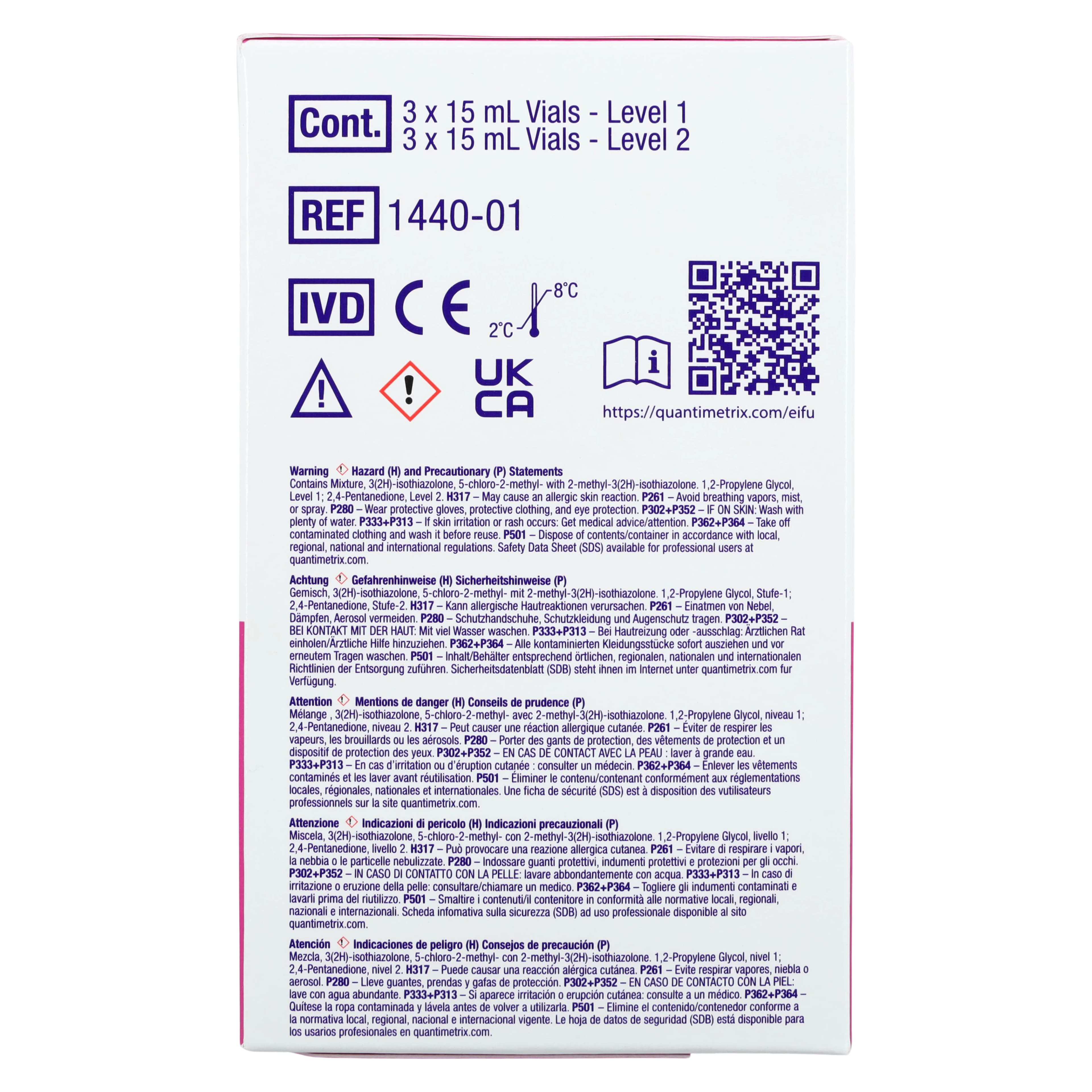 Quantimetrix Dipper Urinalysis Dipstick Control Level 1 & 2, 6 x 15 mL, 6/Box thumbnail 5