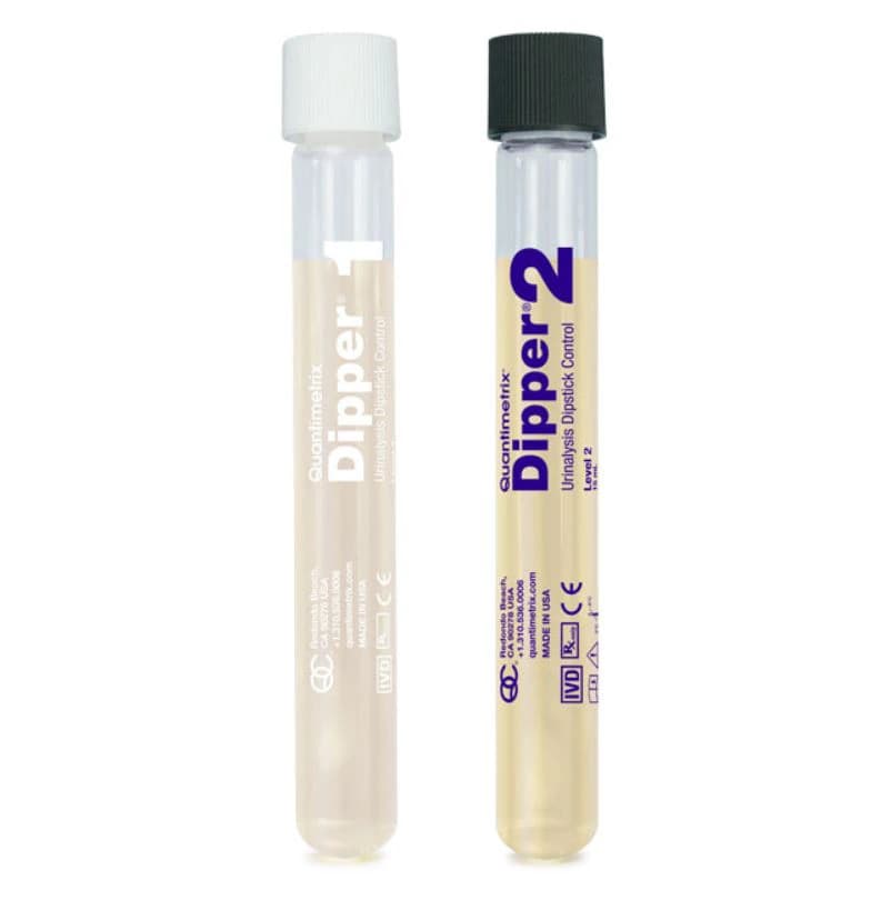 Quantimetrix Dipper Urinalysis Dipstick Control Level 1 & 2, 6 x 15 mL, 6/Box - Dipper Urine Control Level 1&2 - Image 1