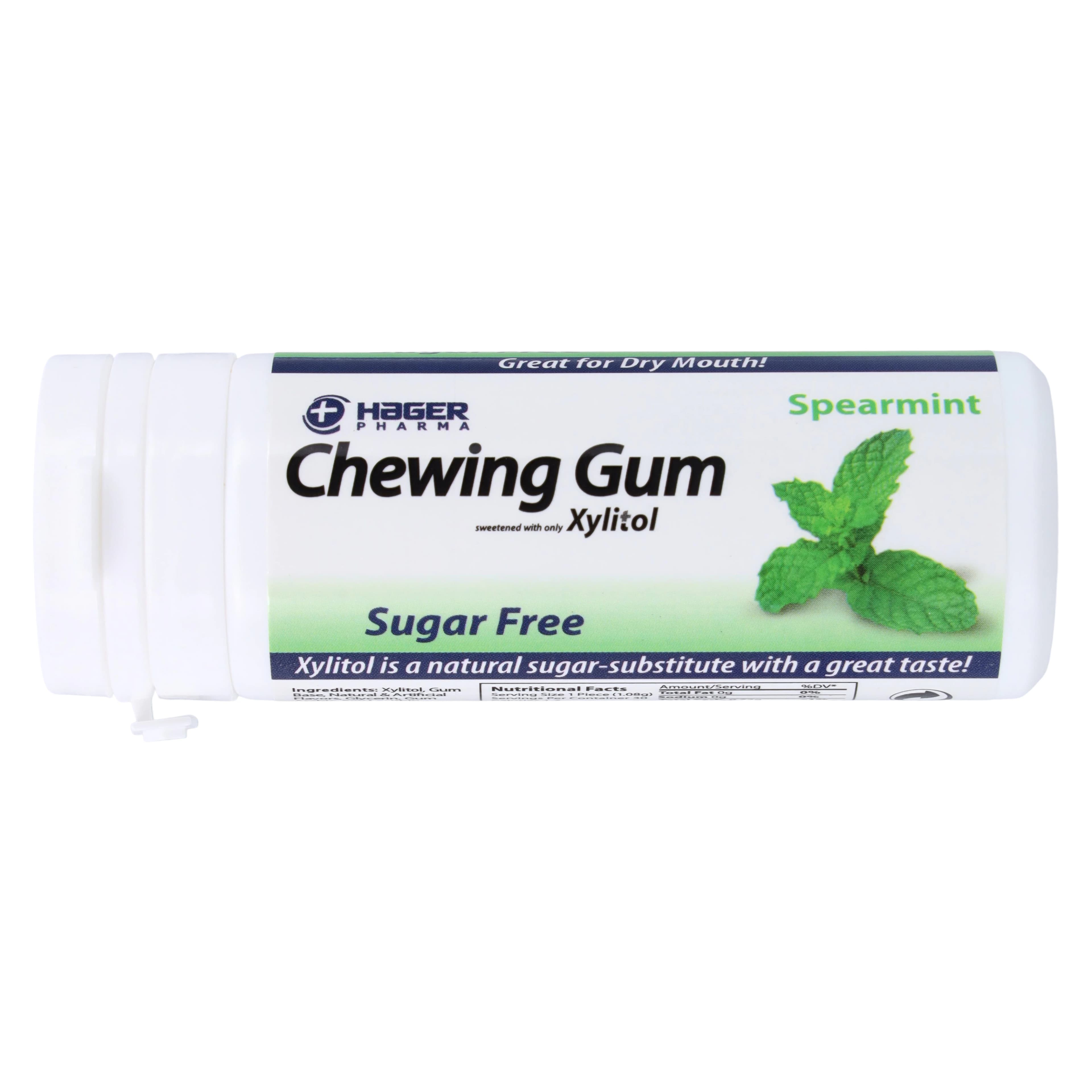 Miradent Xylitol Gum, Spearmint, 30 Pieces per Tube, 12 Tubes per Box thumbnail 3