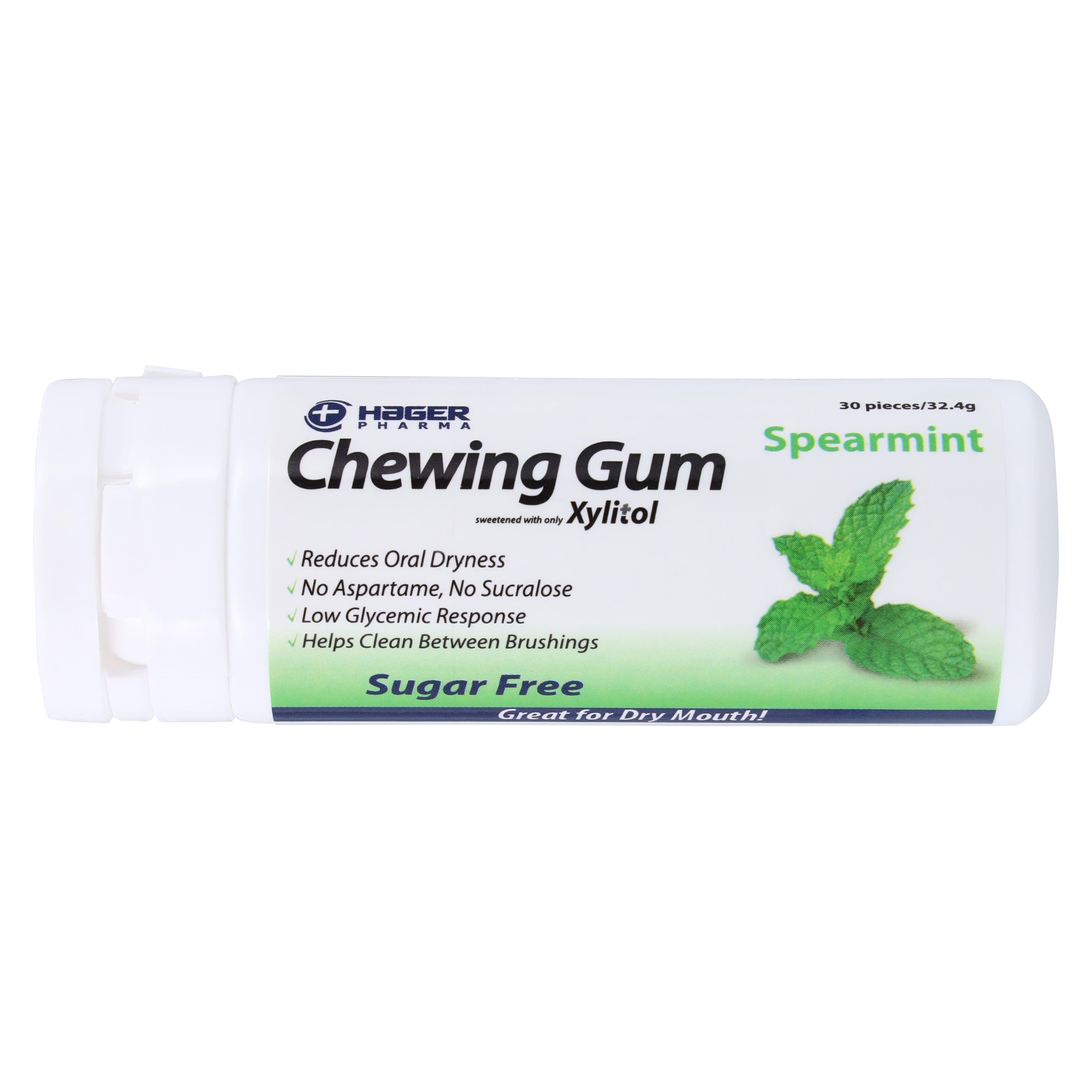 Miradent Xylitol Gum, Spearmint, 30 Pieces per Tube, 12 Tubes per Box thumbnail 4