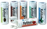 Miradent Xylitol Gum, Spearmint, 30 Pieces per Tube, 12 Tubes per Box - Miradent Xylitol Gum 30Pk - Image 1