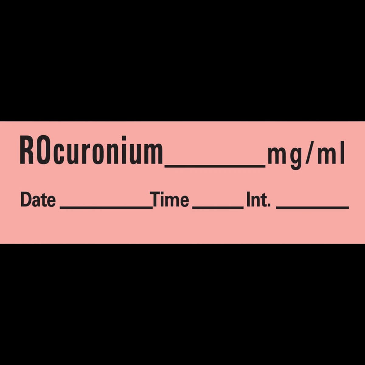Anesthesia Tape DTI Rocuronium mg/ml, Fluorescent Red, 1/2" x 500", 333/Roll - Label:Rocuronium 500" - Image 1