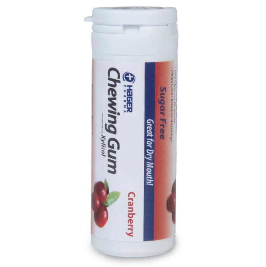 Miradent Xylitol Gum, Cranberry Flavor, 30 Pieces/Tube, 12 Tubes/Box - Miradent Xylitol Gum 30Pk - Image 1