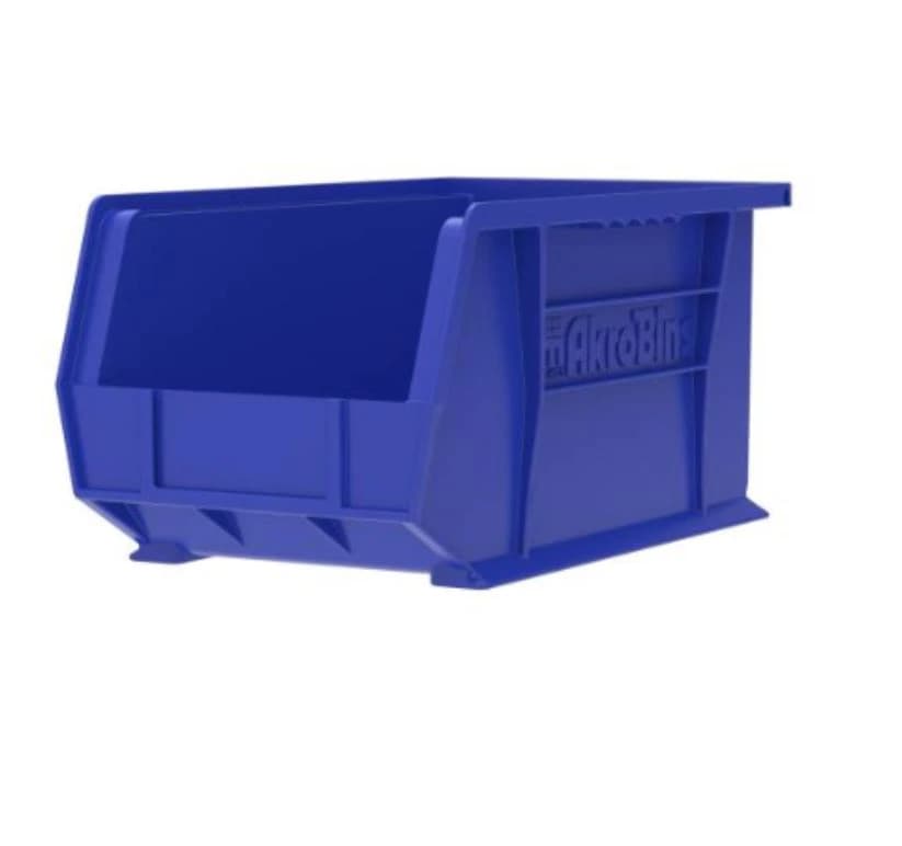 Akro-Mils AkroBins Storage Bin, Blue Polymer, with Label Holder, 10-3/4 x 8-1/4 x 7 in, 6/Case - Bin Storage 10.75x8.25x7 - Image 1