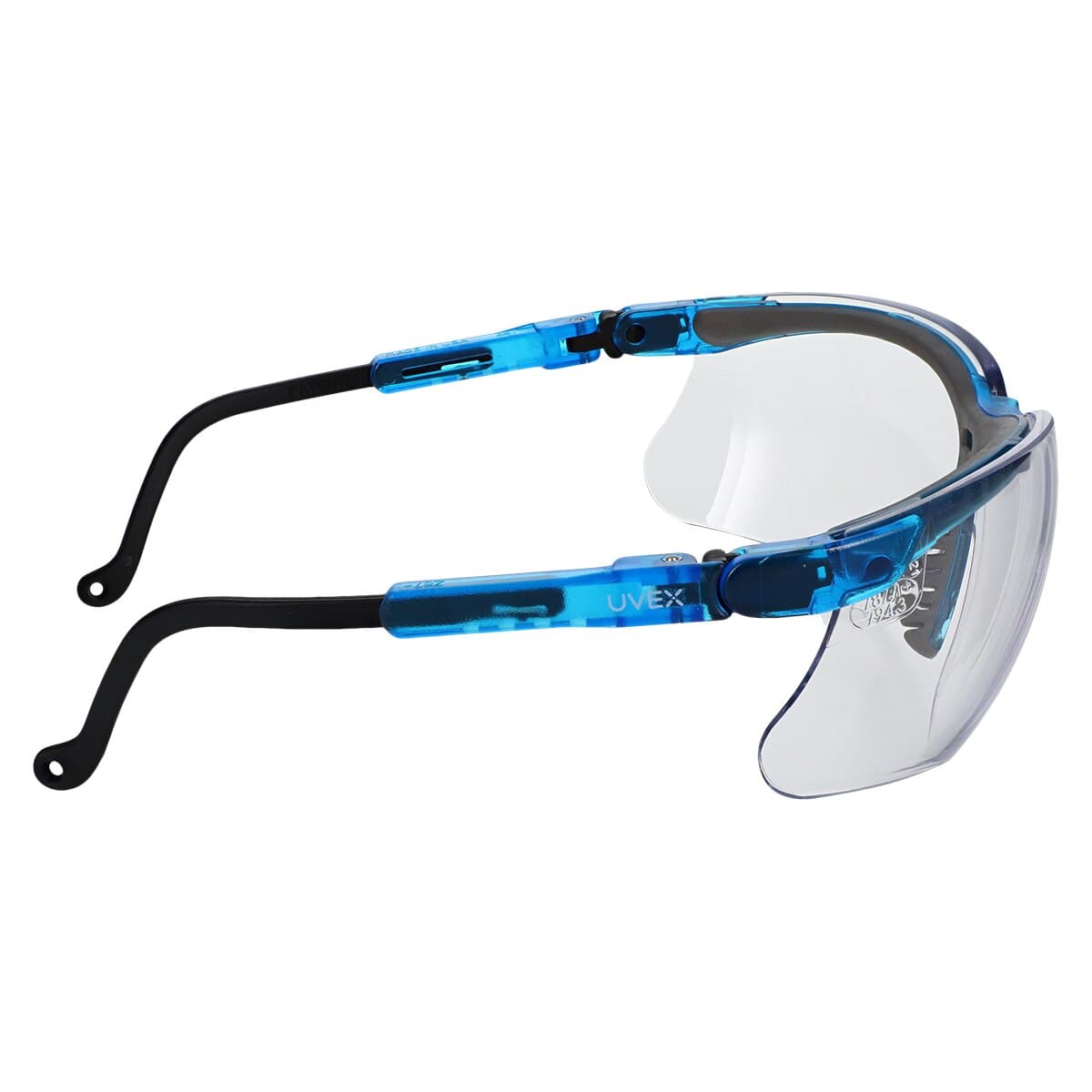 Uvex Genesis Safety Glasses, Clear Lens, Vapor Blue Frame, 1/Pk, 355816 thumbnail 5