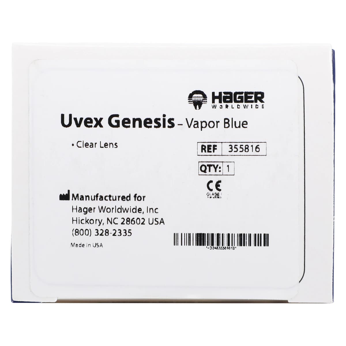 Uvex Genesis Safety Glasses, Clear Lens, Vapor Blue Frame, 1/Pk, 355816 thumbnail 8