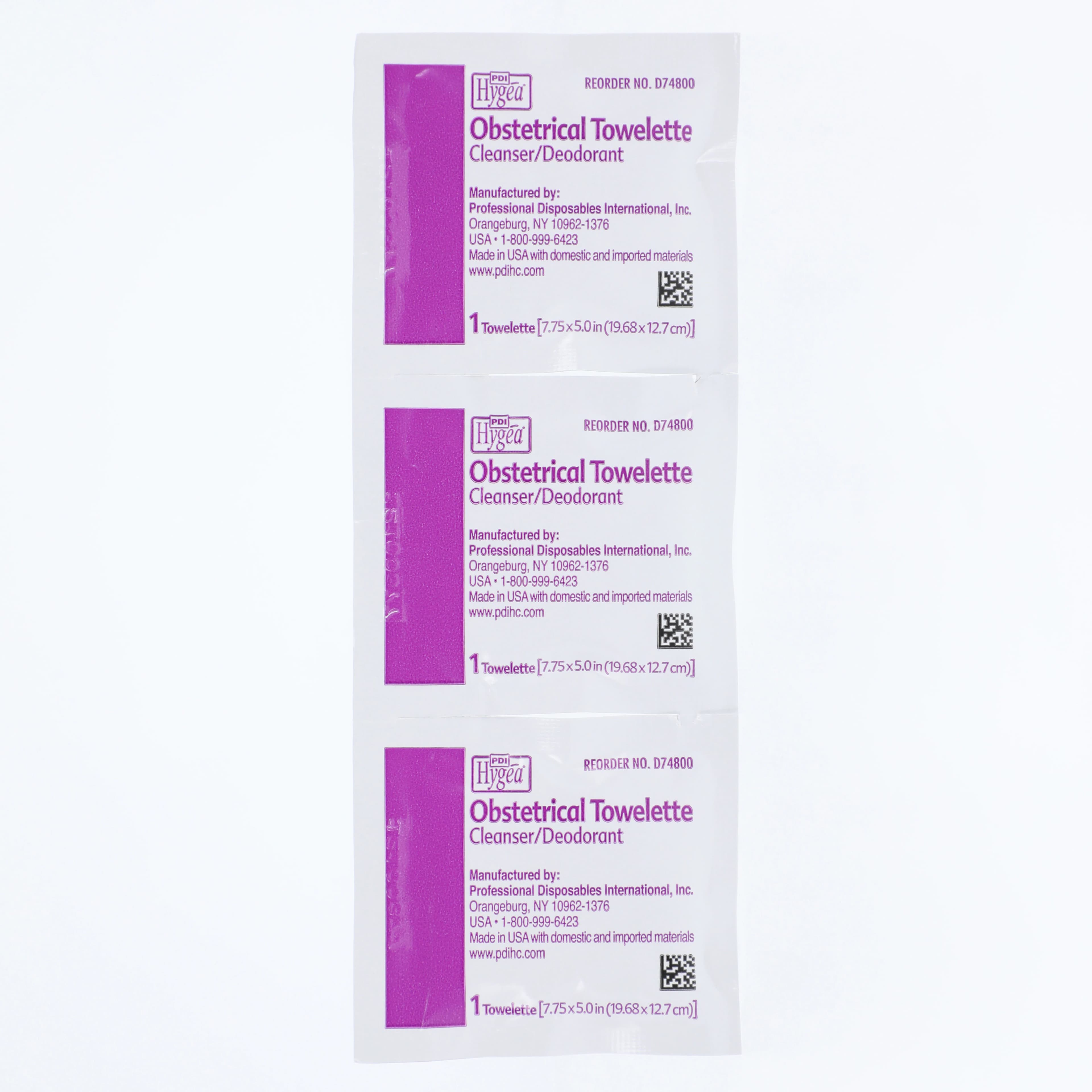 PDI Hygea Obstetrical Towelette, 7.75" x 5", Benzalkonium Chloride/Alcohol, 100/Box, D74800 thumbnail 5