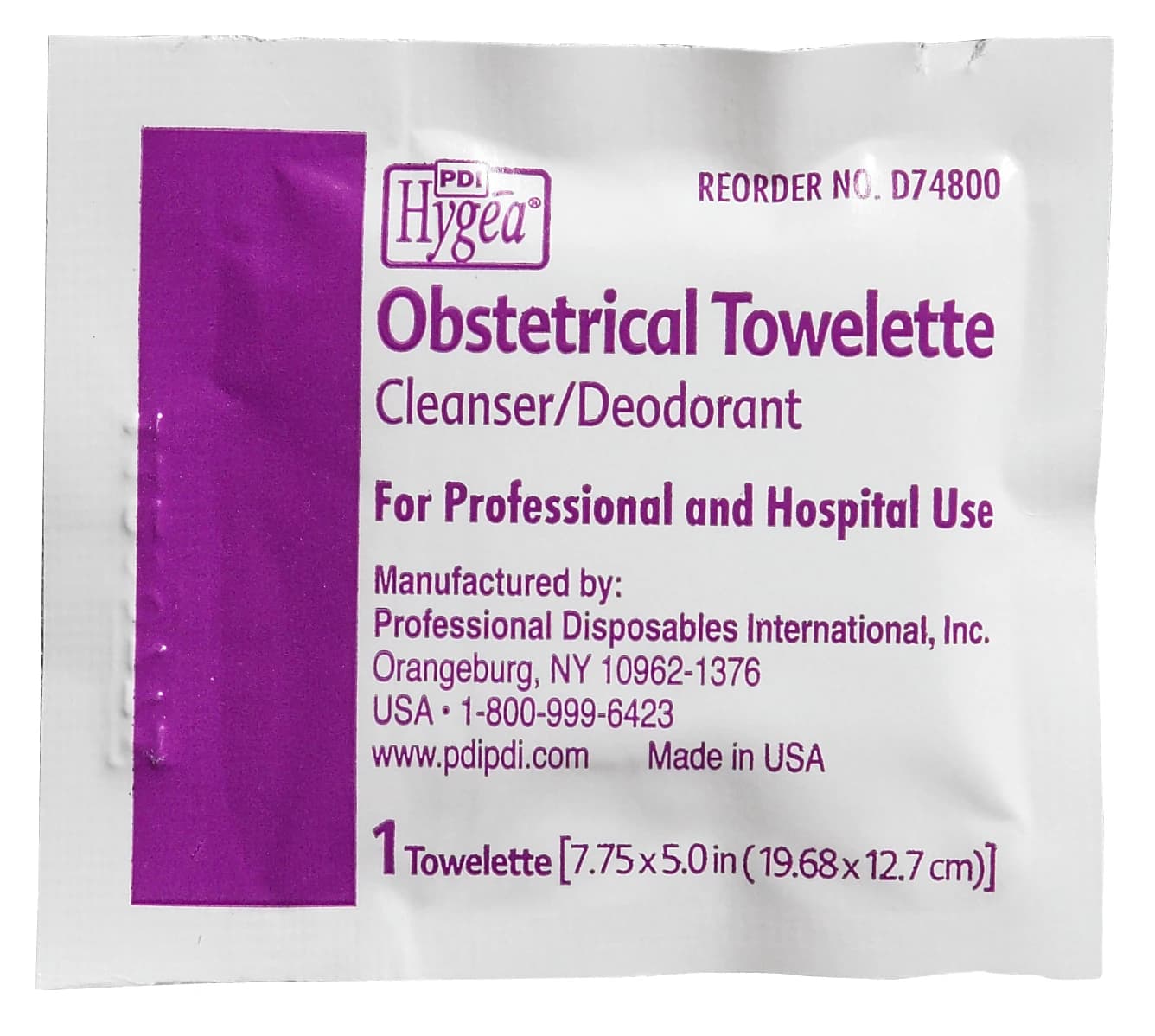 PDI Hygea Obstetrical Towelette, 7.75" x 5", Benzalkonium Chloride/Alcohol, 100/Box, D74800 thumbnail 7