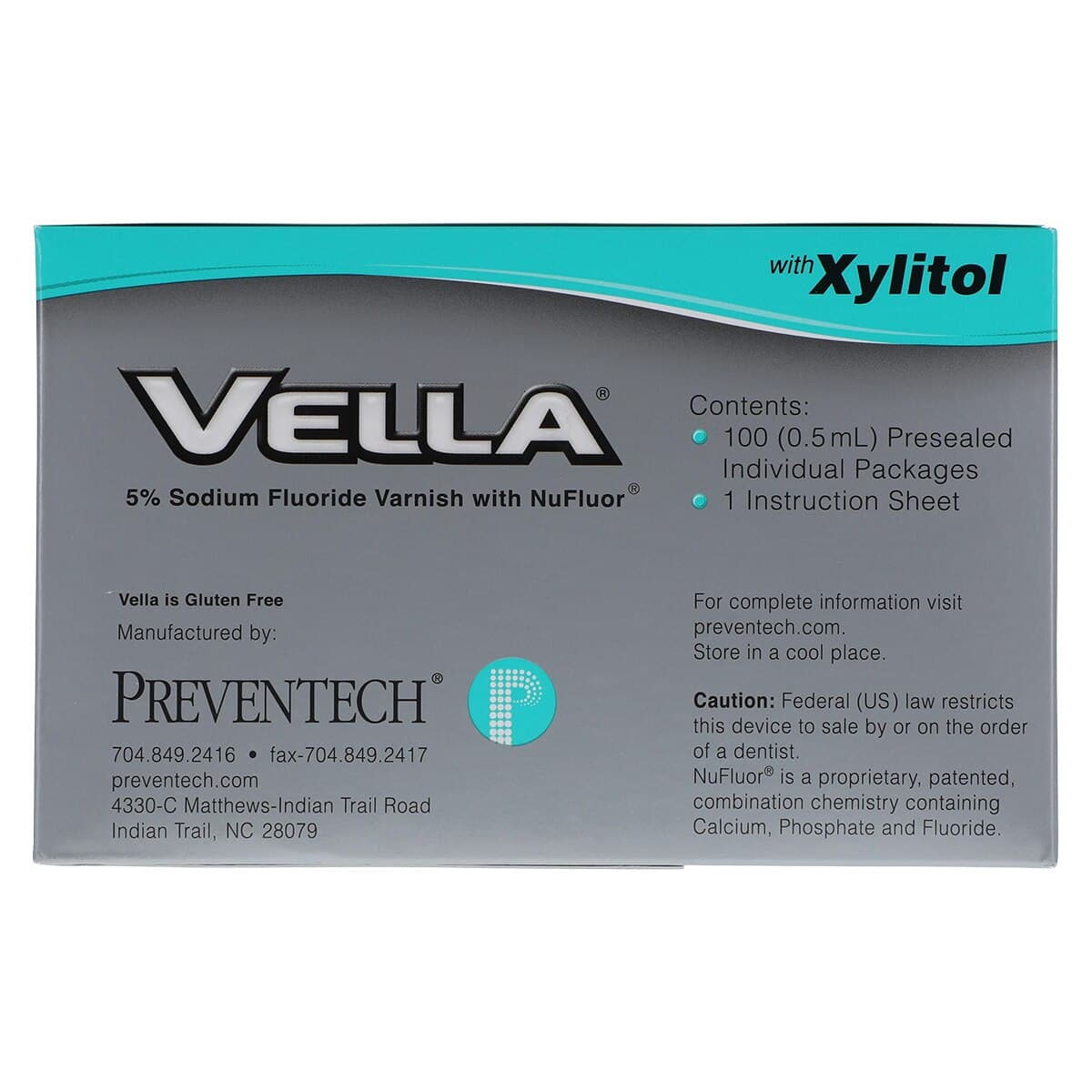 Vella 5% Sodium Fluoride Varnish with Xylitol, Spearmint, Clear, 0.5 mL Unit Dose, 100/Box thumbnail 3