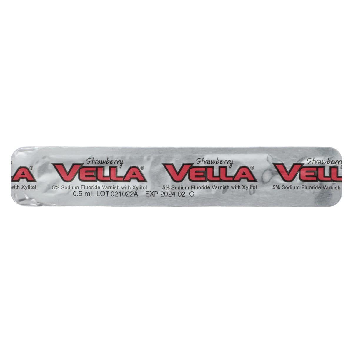Vella 5% Sodium Fluoride Varnish with Xylitol, Strawberry, Clear, Unit Dose 0.5 mL, 35/Box thumbnail 2