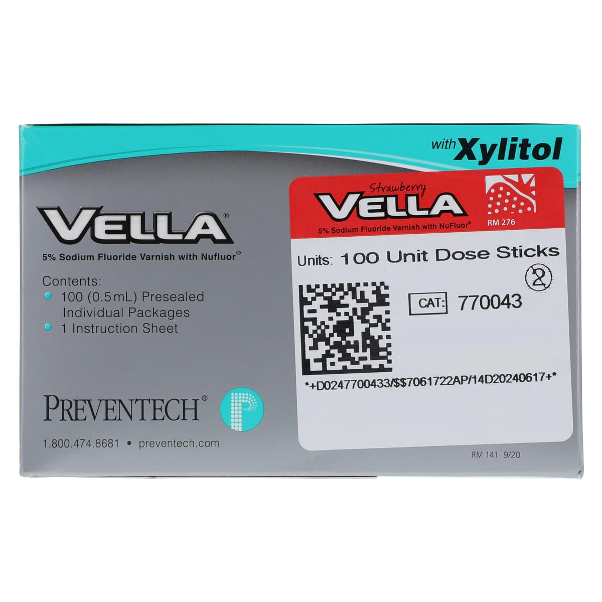 Vella 5% Sodium Fluoride Varnish with Xylitol, Strawberry, Clear, 0.5 mL Unit Dose, 100/Box thumbnail 4