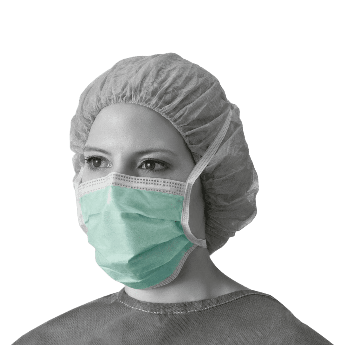 Prohibit Anti-Fog Tie-On Face Mask, Green, Non-Latex, Not ASTM Rated, 300/Case - Prohibit AntiFog Mask Tie - Image 1