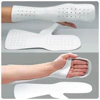 Rolyan Dorsal Blocking Splint, Small, White, 3-3.5" - Splint Dorsal Blocking Small - Image 1