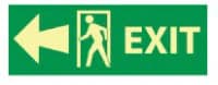National Marker Exit Sign with Door Graphic and Left Arrow, 5" x 14", Each - Sign:Exit w/Door & Left Arrow - Image 1