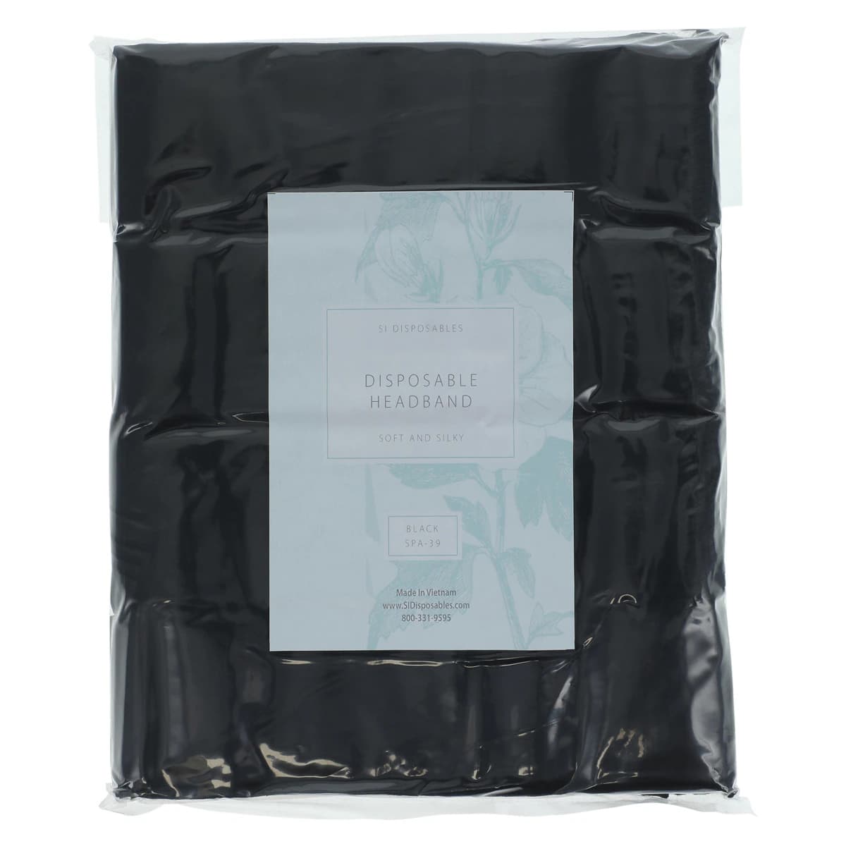 Spa Headband, Disposable, Black, One Size, Non-Sterile, Latex-Free, 500/Box - Headband Disp Blk No Velcro - Image 1