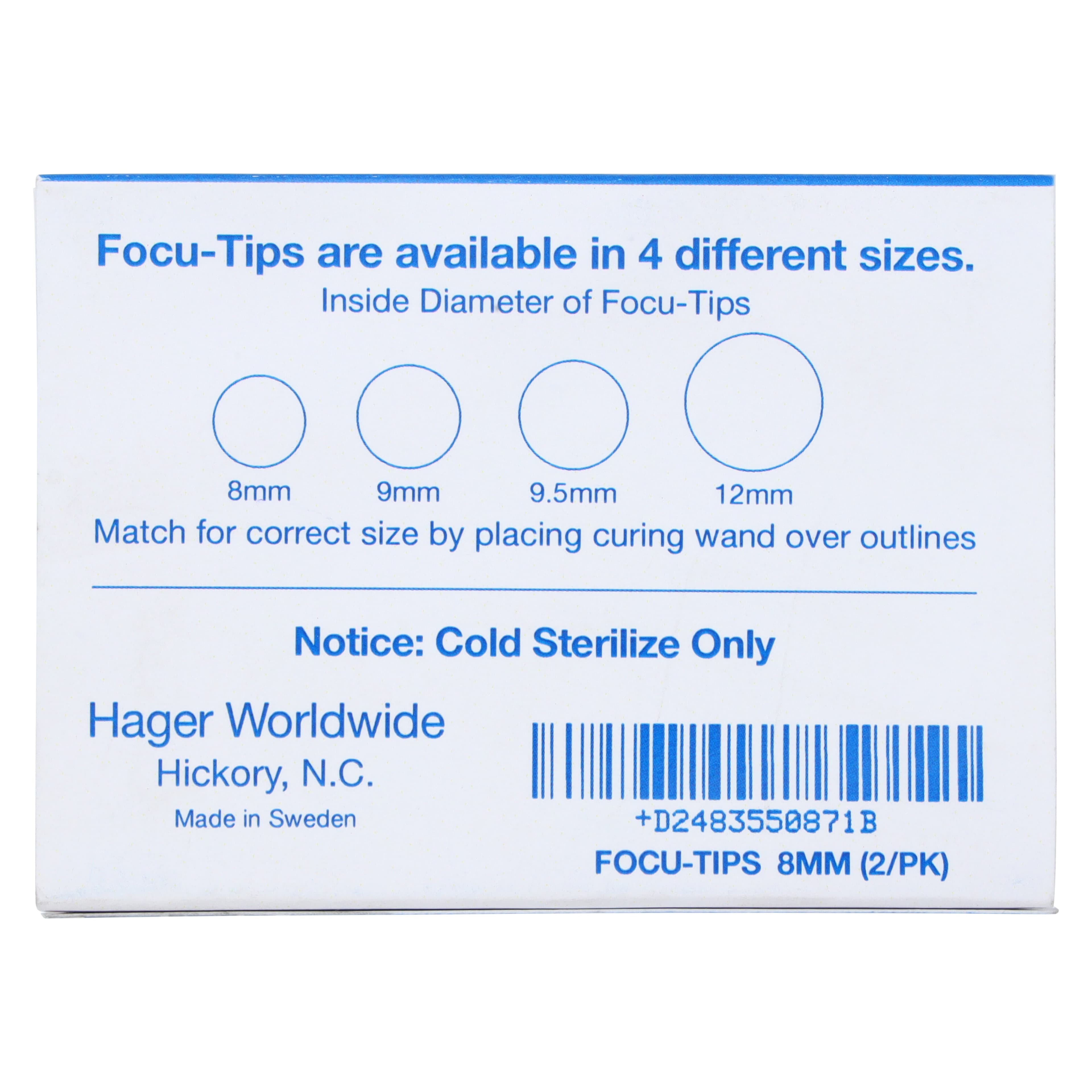 Hager Worldwide Focu-Tip 8.0 mm Light Intensifying Curing Light Tip, White, 2/Pack, 355087 thumbnail 3