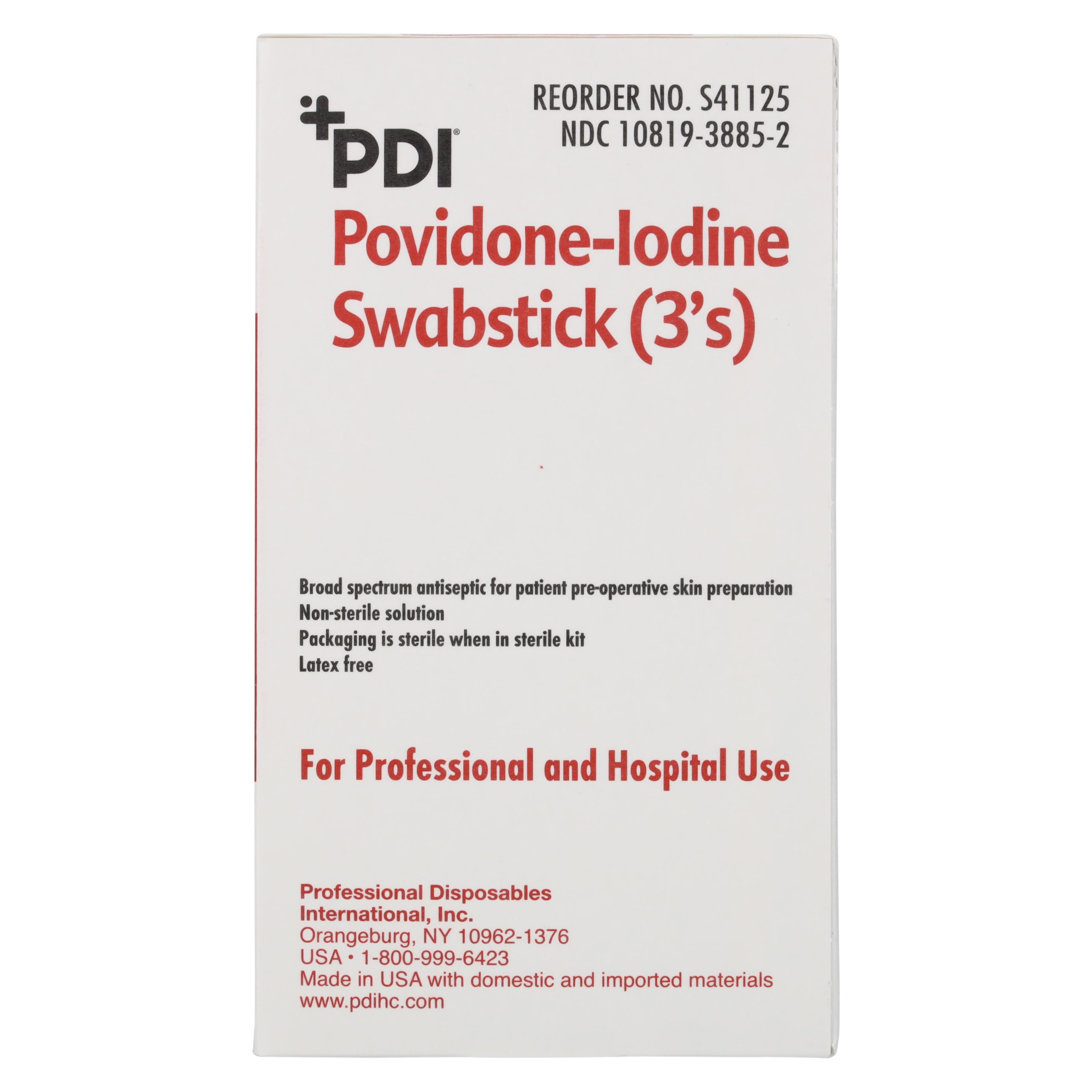 PDI Povidone-Iodine Swabstick Duo-Swab, 10% Prep & 7.5% Scrub, 4" Length, 75 per Box, S41125 thumbnail 5