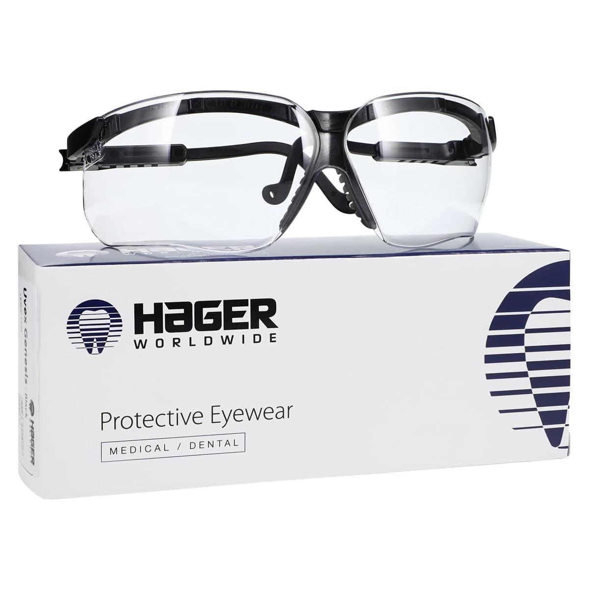 Uvex Genesis Safety Eyewear, Clear Lens, Black Frame, 1/Pk, 355810 thumbnail 2