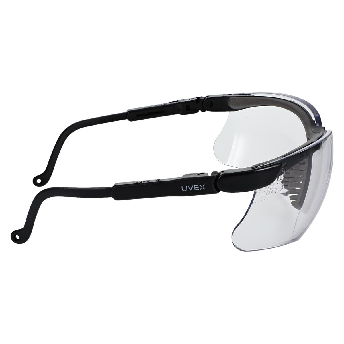 Uvex Genesis Safety Eyewear, Clear Lens, Black Frame, 1/Pk, 355810 thumbnail 5