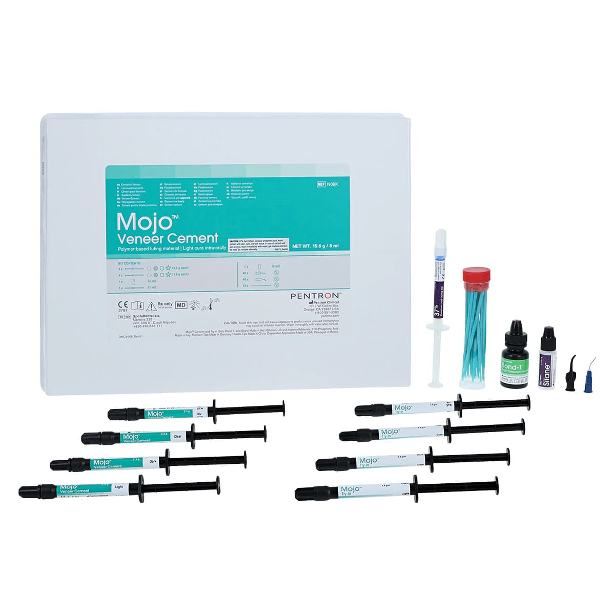 Mojo Veneer Cement Kit, Light Cure, Complete Kit with Try-in Gels, N06K thumbnail 2