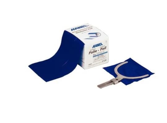 Hanel Occlusion Foil, Two-sided Black, 12 Microns, 22mm x 25m (7/8" x 82ft), 22/Box - Hanel Occlusion Foil, Two-sided Black, 12 microns, 22mm x 25m (7/8" x 82ft) - Image 1
