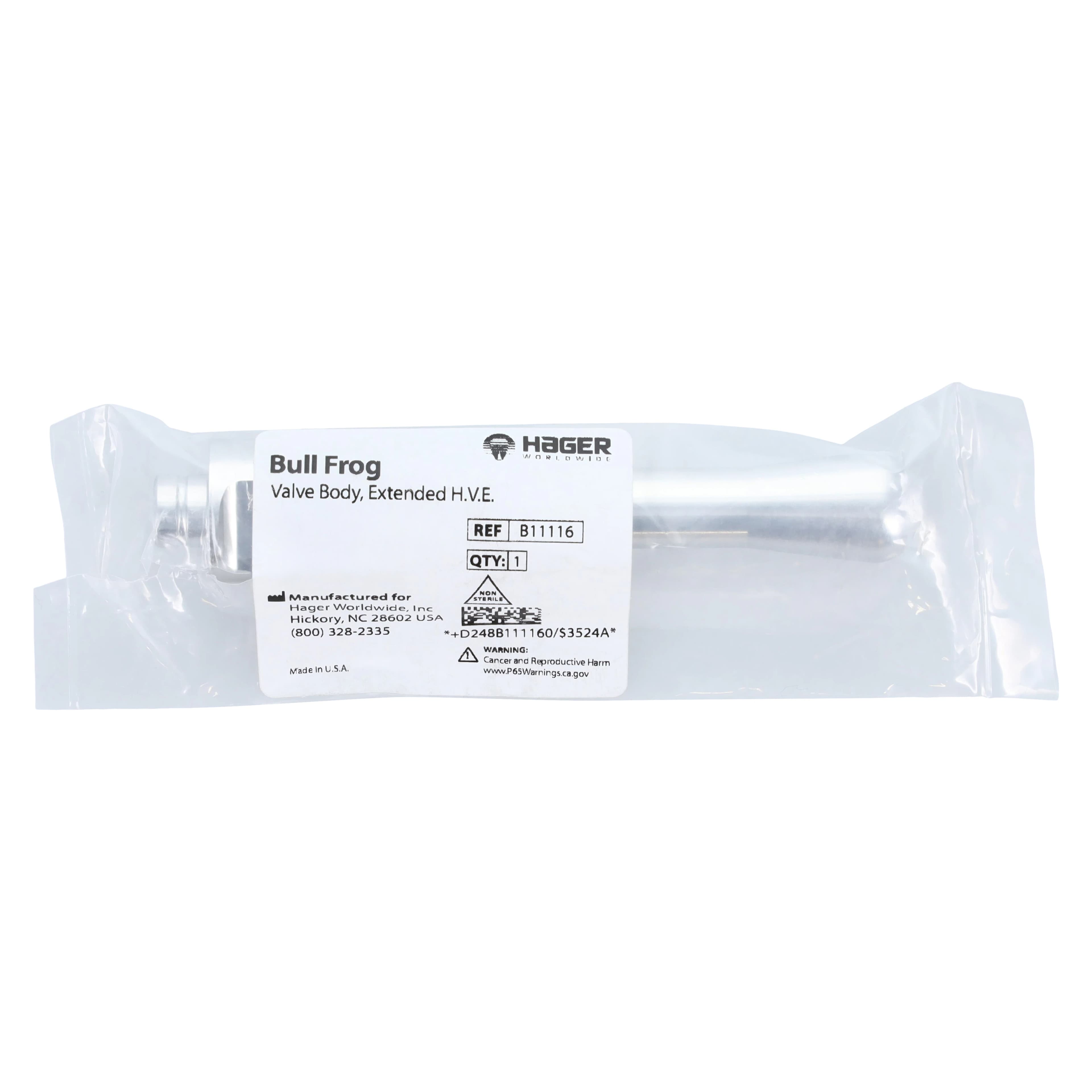 Hager Worldwide Bullfrog Saliva Ejector Valve Body Extended HVE, B11116 thumbnail 4