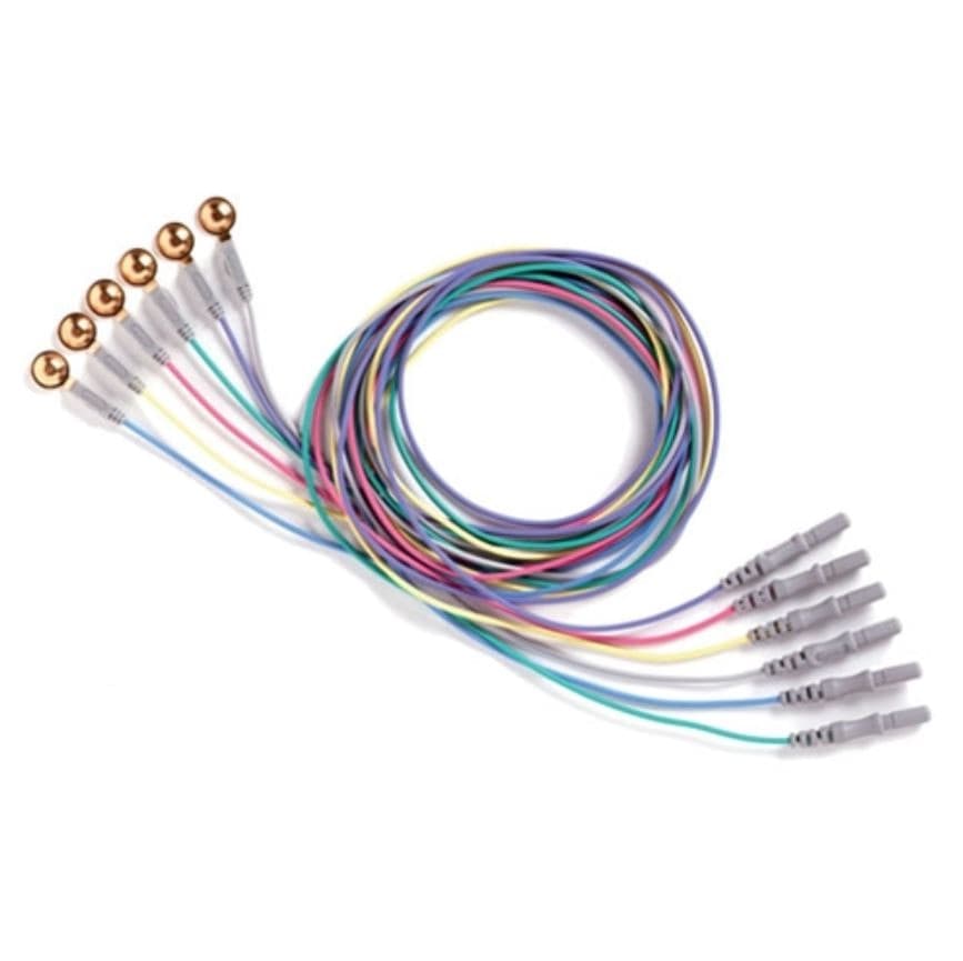 Natus Medical Gold EEG Cup Electrode, 2.5m Lead, 12/Box - Gold EEG Cup Elec 2.5m - Image 1