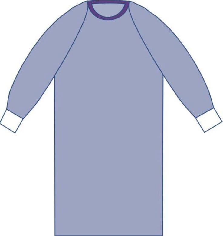 Medline Sirus Non-Reinforced Surgical Gown, SMS Fabric, Large, Blue, Sterile, Hook & Loop Neck with Towel, 32/Case - Gown Surg Sirus w/Twl AAMI3 - Image 1