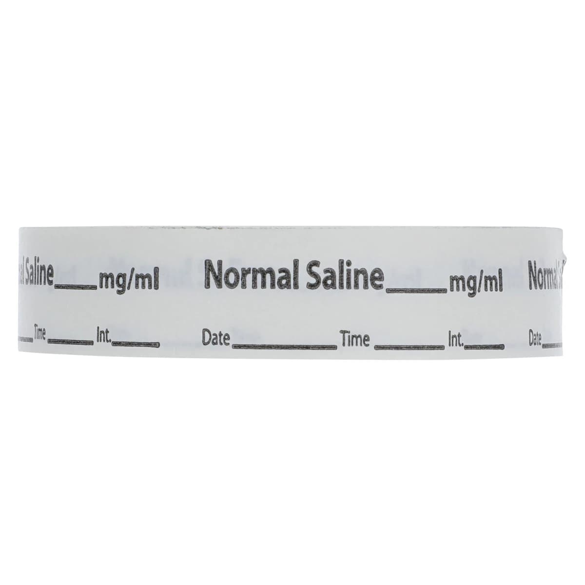 Precision Dynamics Anesthesia Tape DTI Normal Saline Label, White, 1/2" x 500", 333/Roll - Label Normal Saline-Anesthesia - Image 1