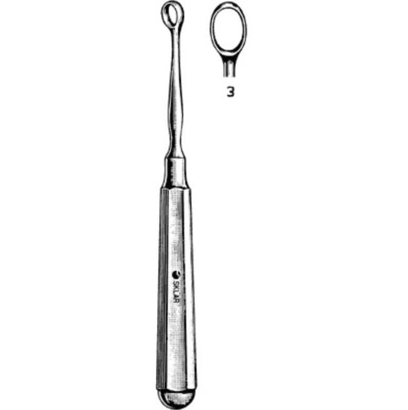 Sklar Piffard Dermal Curette, Size 3, 6" Stainless Steel, Non-Sterile, Each - Dermal Curette Piffard 3 - Image 1