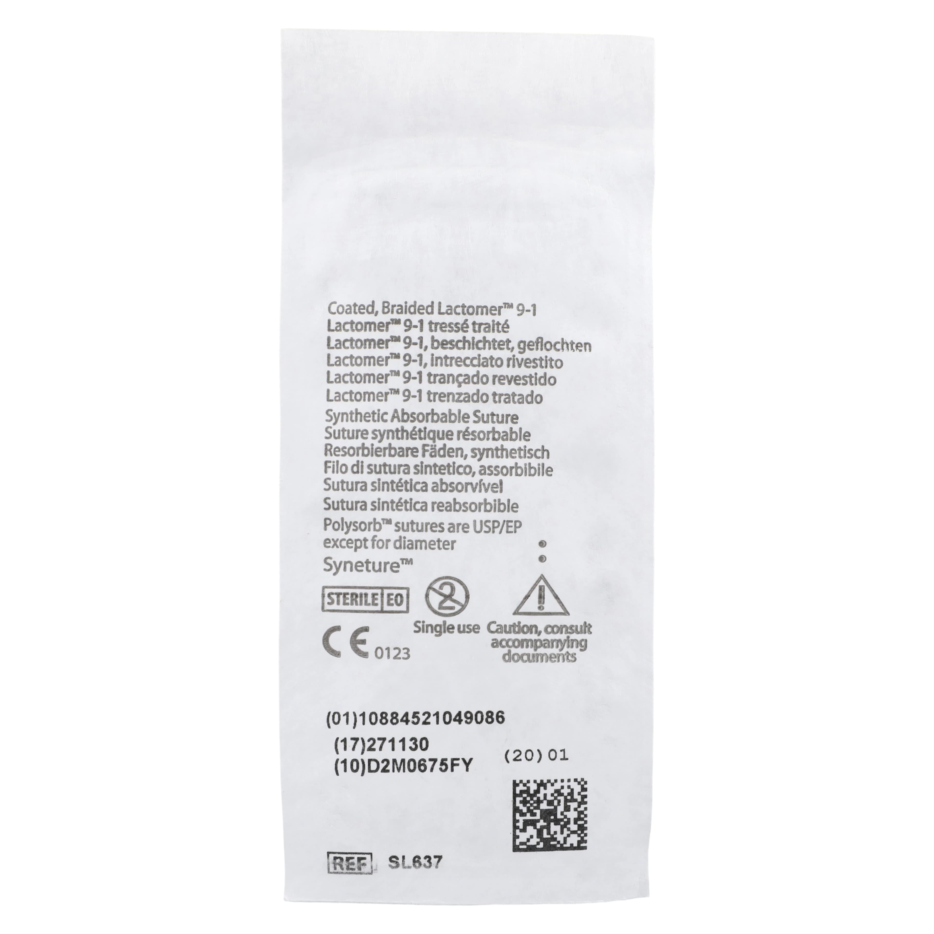 Medtronic Polysorb Suture, 3-0, 18" Polyester Braid, Absorbable, C-13 Reverse Cutting 3/8 Circle Needle 19mm, Undyed, 36/Case thumbnail 4