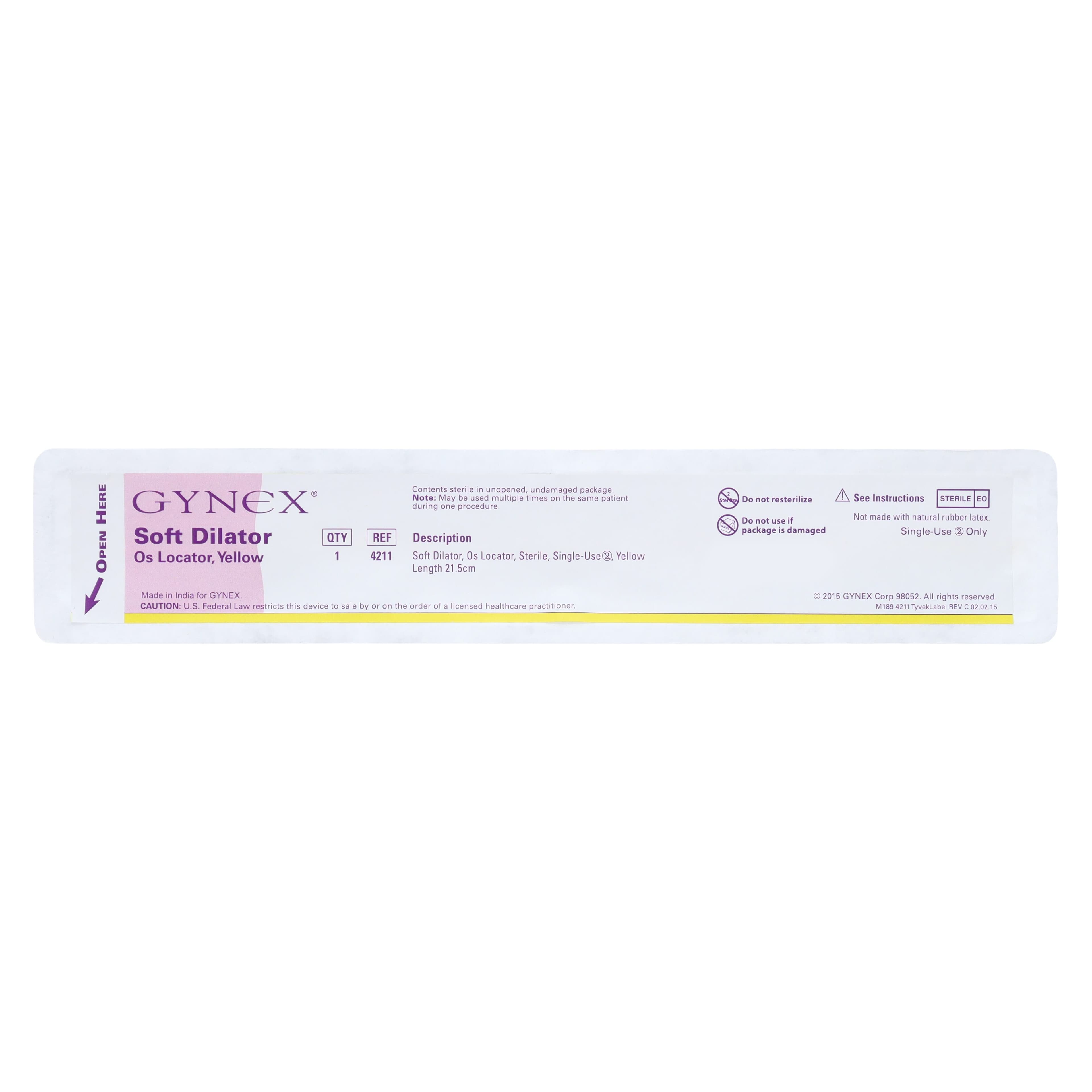 Gynex Os Dilator, Soft OS Locator, 21.5cm, Teflon, Sterile, Disposable, 12/Box thumbnail 2
