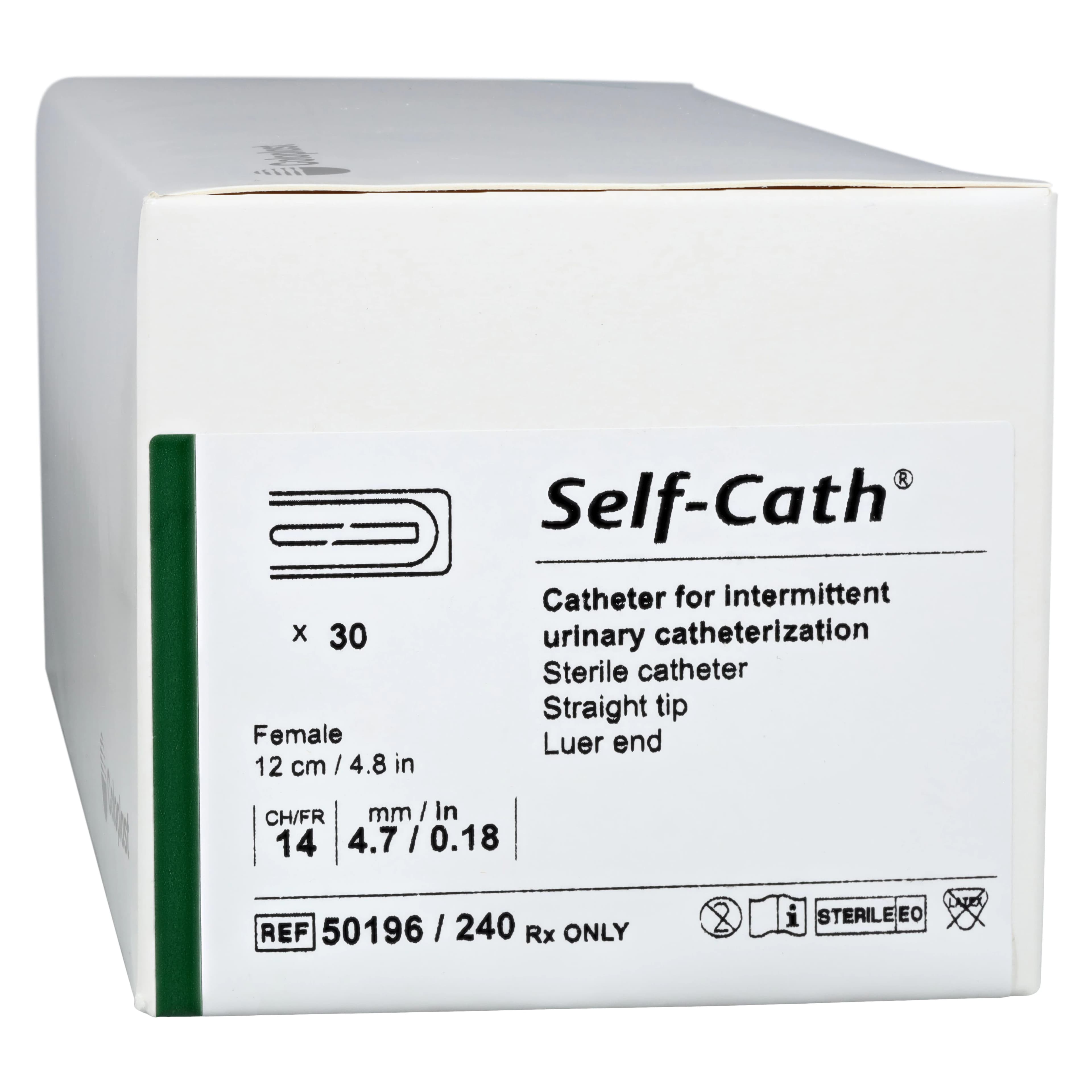 Coloplast Self-Cath Female Intermittent Catheter, Straight Tip, PVC/Siliconized Surface, 14 Fr - Self-Cath Female Catheter - Image 1