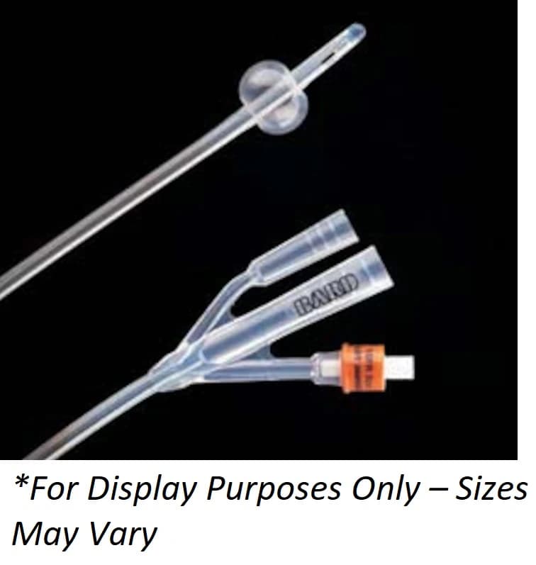 Bard Lubri-Sil 2-Way Foley Catheter, Coude Tip, 100% Silicone with Hydrogel Coating, 14 Fr, 5 cc Balloon - Cath Foley Coude Silicone 14FR - Image 1