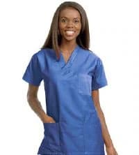 Fashion Seal Scrub Shirt, V-Neck, 3-Pocket, Medium, Blueberry, 65% Polyester/35% Cotton, Reusable - Scrub Shirt 3-Pocket V-Neck Md - Image 1