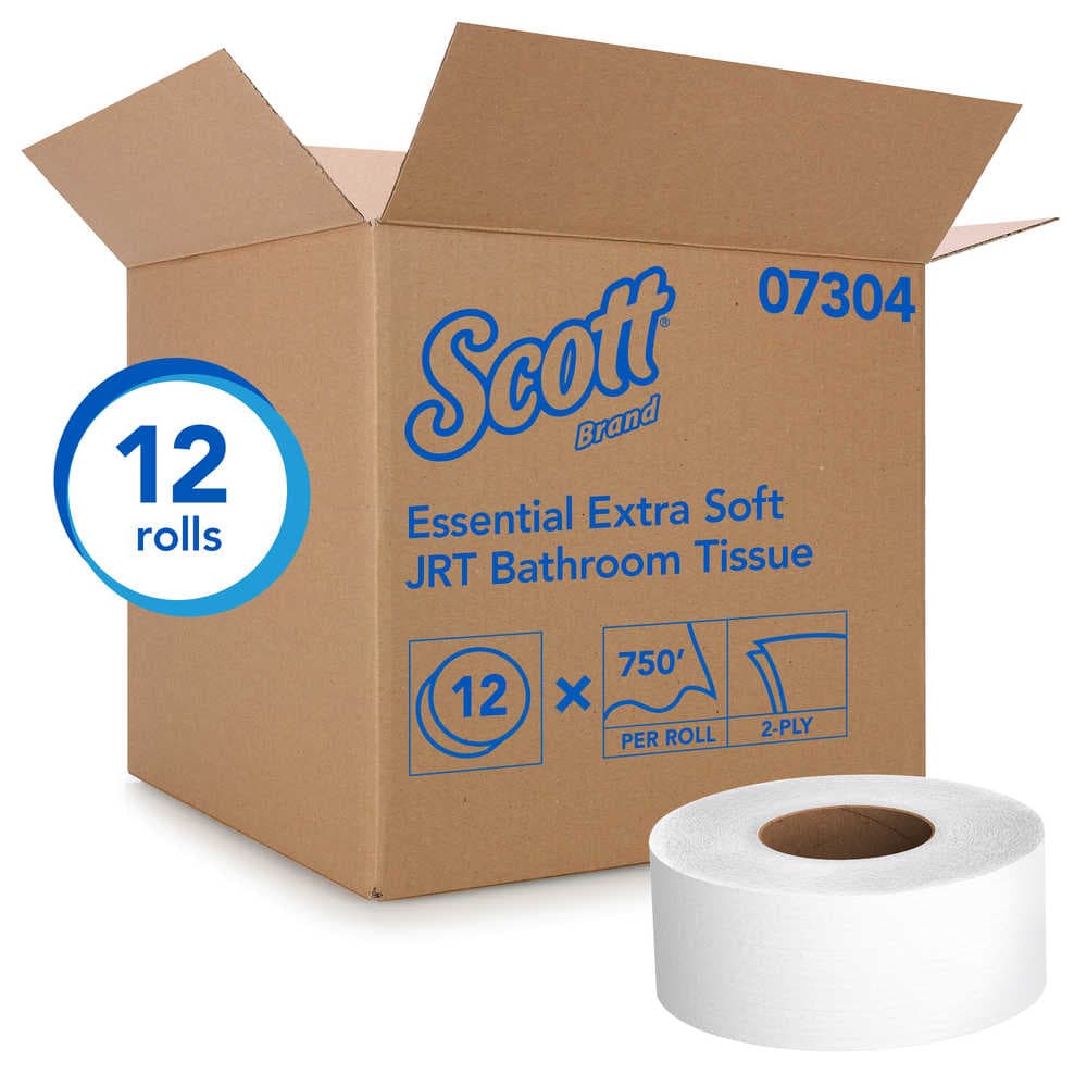 Kleenex Cottonelle JRT 2-Ply Jr. Jumbo Roll Bathroom Tissue, White, 3.55" x 750 ft, Case of 12 Rolls - Kleenex Cottonelle JRT Kleenex Cottenelle JRT 2-Ply Jr. Jumbo Roll Bathroom - Image 1