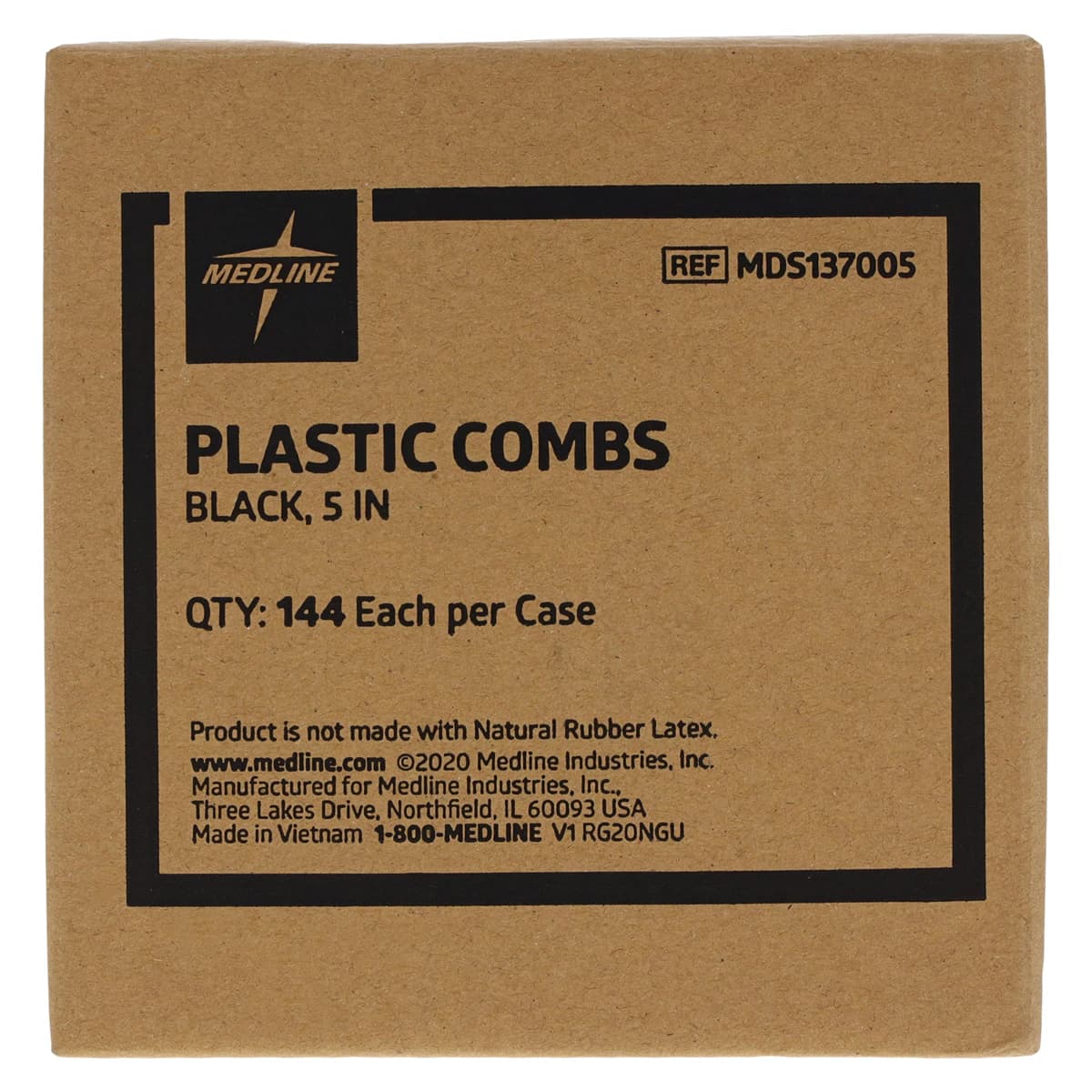 Medline Plastic Comb, 5" Black, Latex-Free, 144/Box thumbnail 3