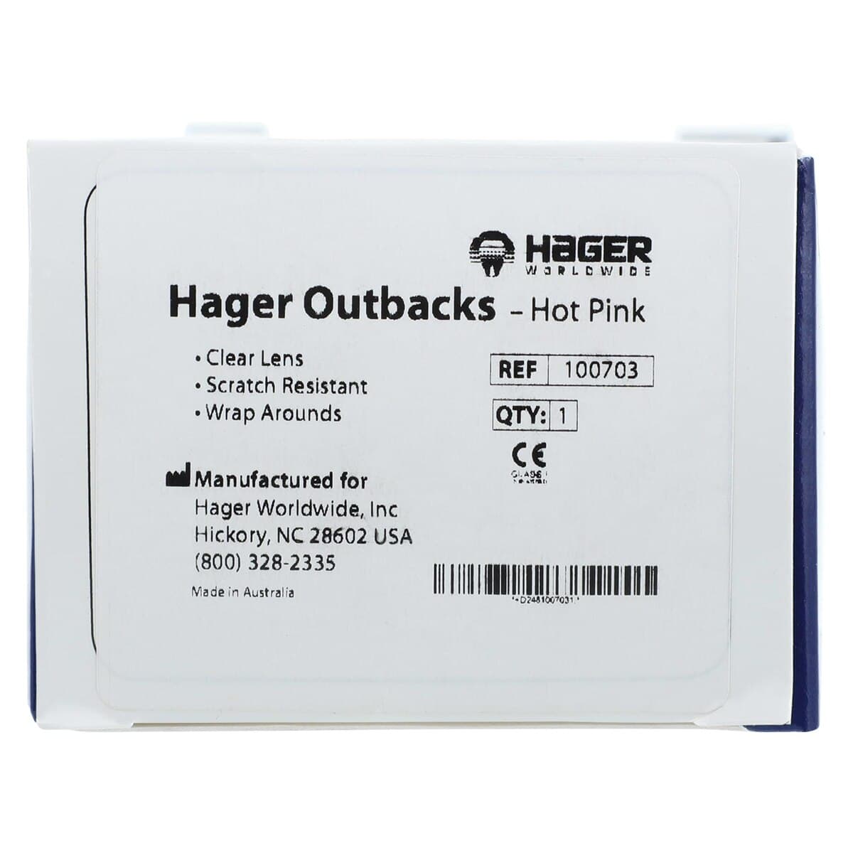 Hager Outback Protective Eyewear, Clear Lens, Hot Pink Frame, One Size Fits All, 100703 thumbnail 9