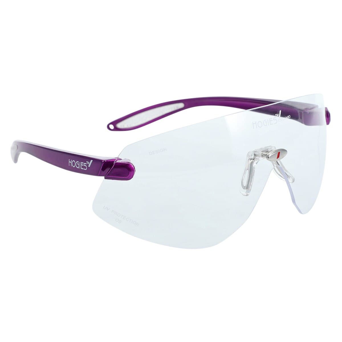 Hager Outback Protective Eyewear, Clear Lens, Purple Frame, 1/Pair, 100705 thumbnail 3