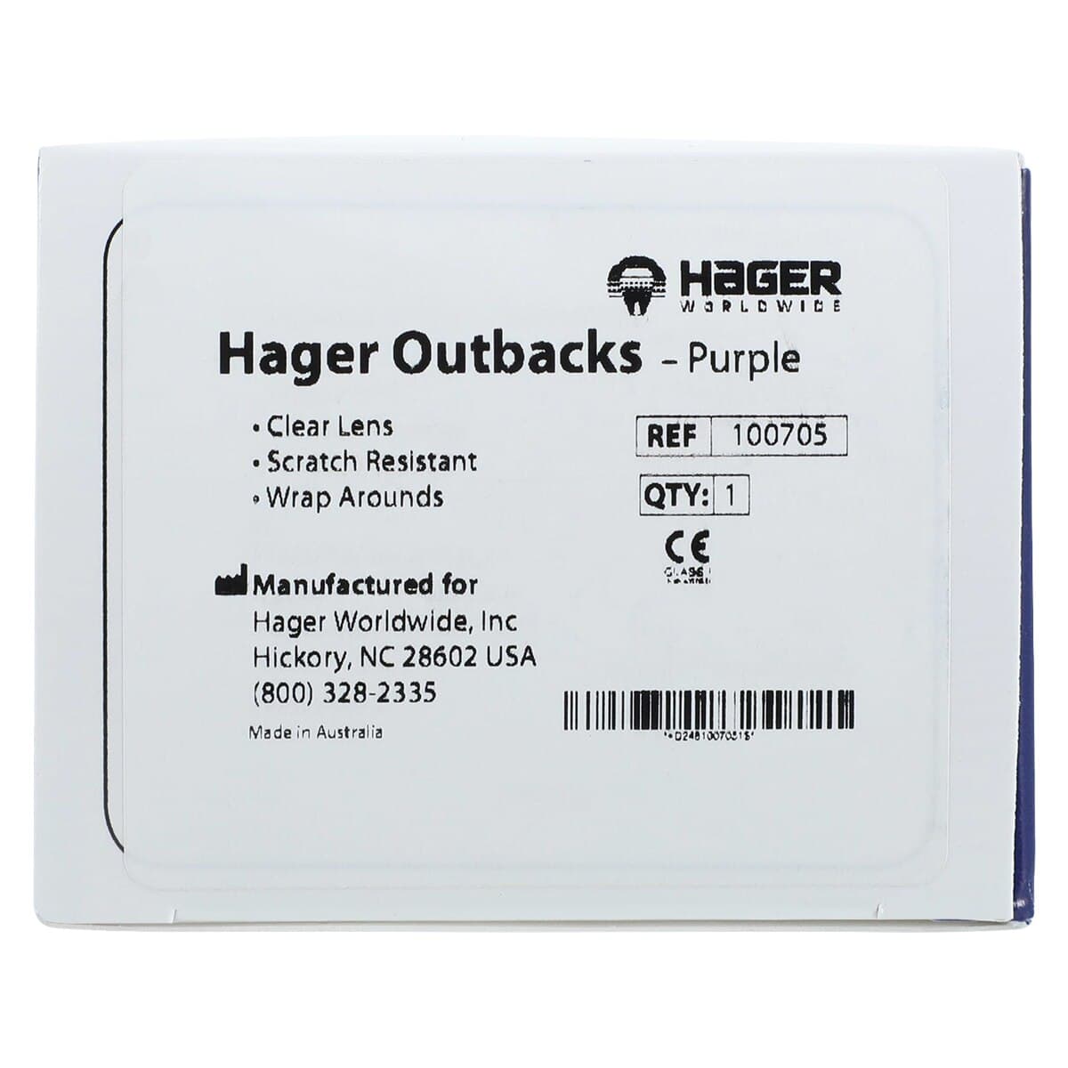 Hager Outback Protective Eyewear, Clear Lens, Purple Frame, 1/Pair, 100705 thumbnail 9