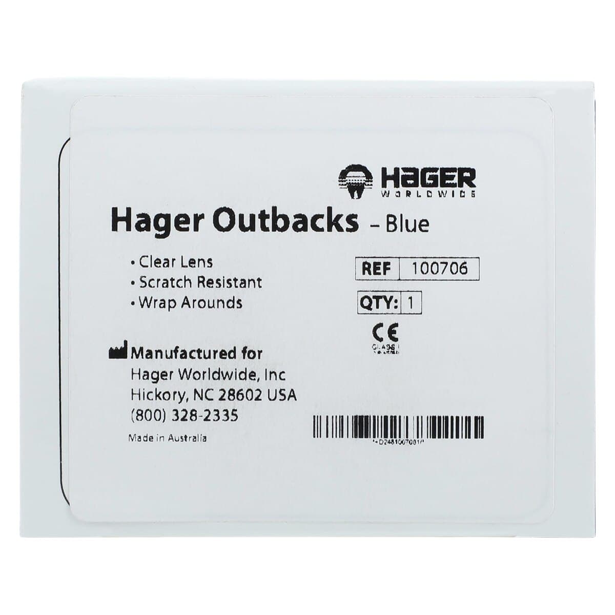 Hager Outback Protective Eyewear, Clear Lens, Blue Frame, One Size Fits All, 100706 thumbnail 9